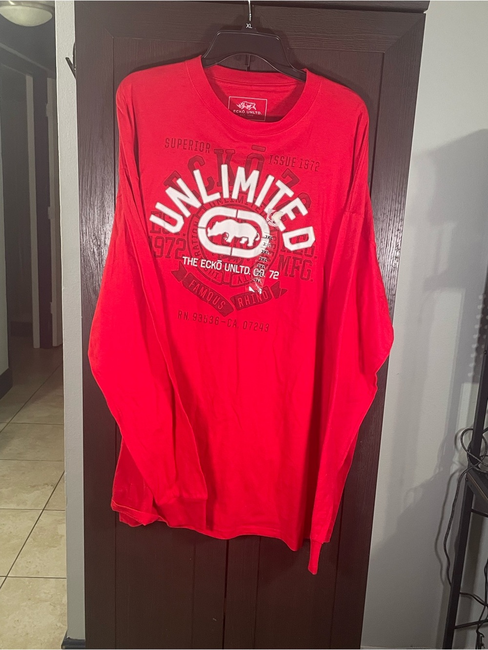 New Ecko Unlimited Men’s Long-Sleeve 3xl Graphic Tee - Red